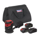 Sealey SV20 Series 125mm Cordless Orbital Palm Sander 20V - 2 Batteries
