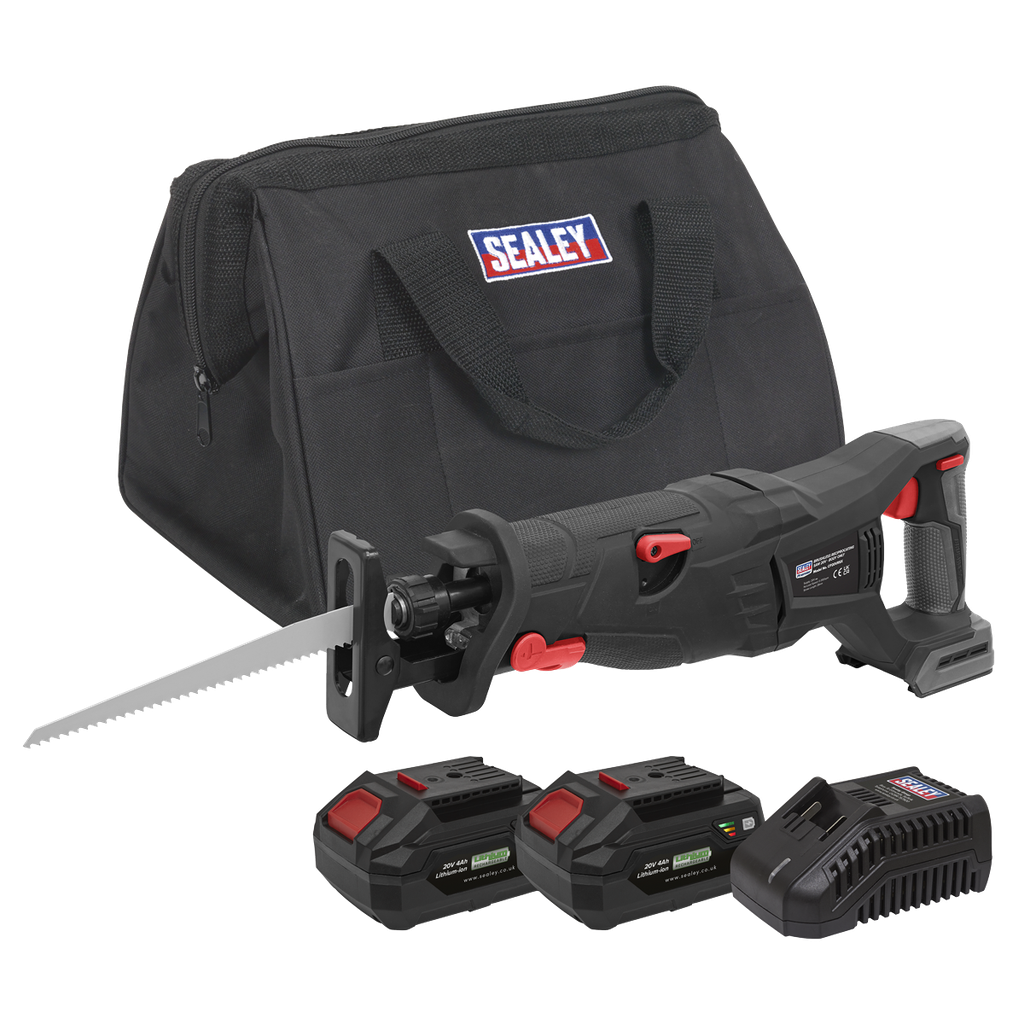 Premier SV20 Series Brushless Cordless Reciprocating Saw 20V 4Ah Kit - 2 Batteries