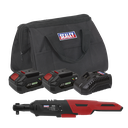 SV20 Series 3/8"Sq Drive Cordless Ratchet Wrench Kit 60Nm 20V 4Ah - 2 Batteries