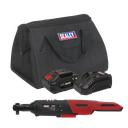 Sealey SV20 Series 3/8"Sq Drive Cordless Ratchet Wrench Kit 60Nm