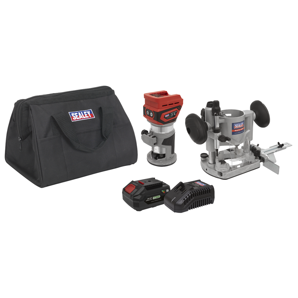 Sealey SV20 Series Cordless Trimming Router Kit 20V 4Ah