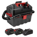 Sealey SV20 Series 10L Cordless Wet & Dry Vacuum Kit 20V 4Ah - 2 Batteries