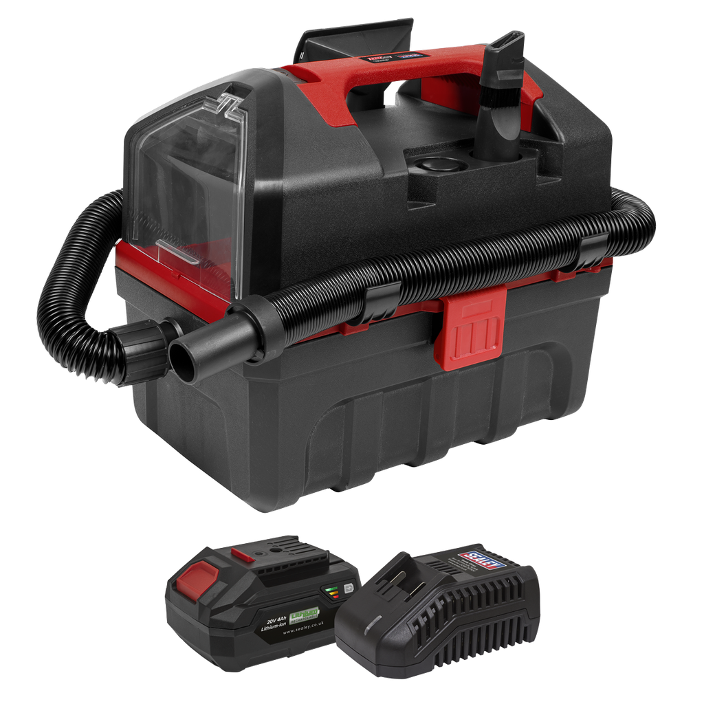 Sealey SV20 Series 10L Cordless Wet & Dry Vacuum Kit 20V 4Ah
