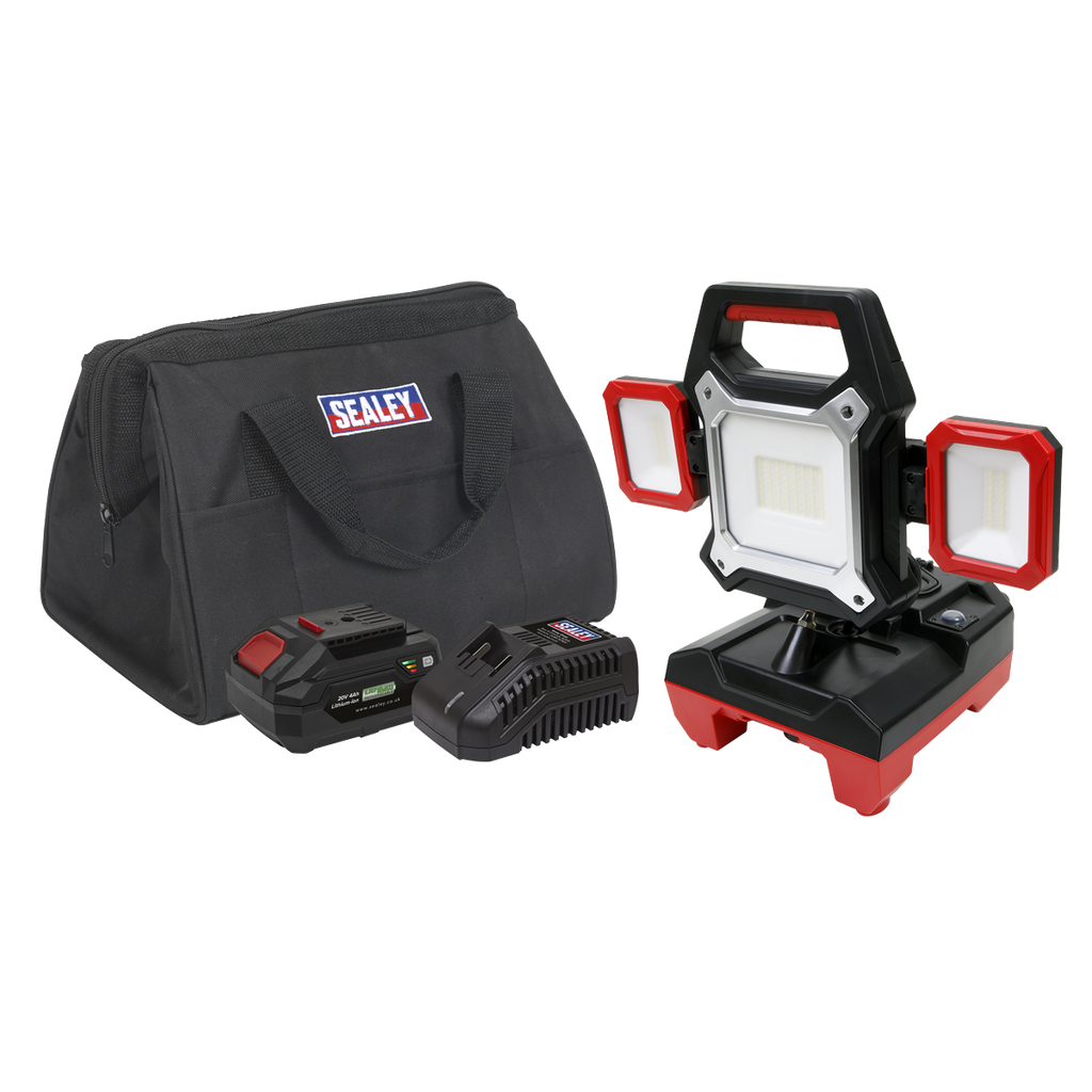 Sealey SV20 Series 2-in-1 Cordless/Corded 45W SMD LED Worklight 20V 4Ah