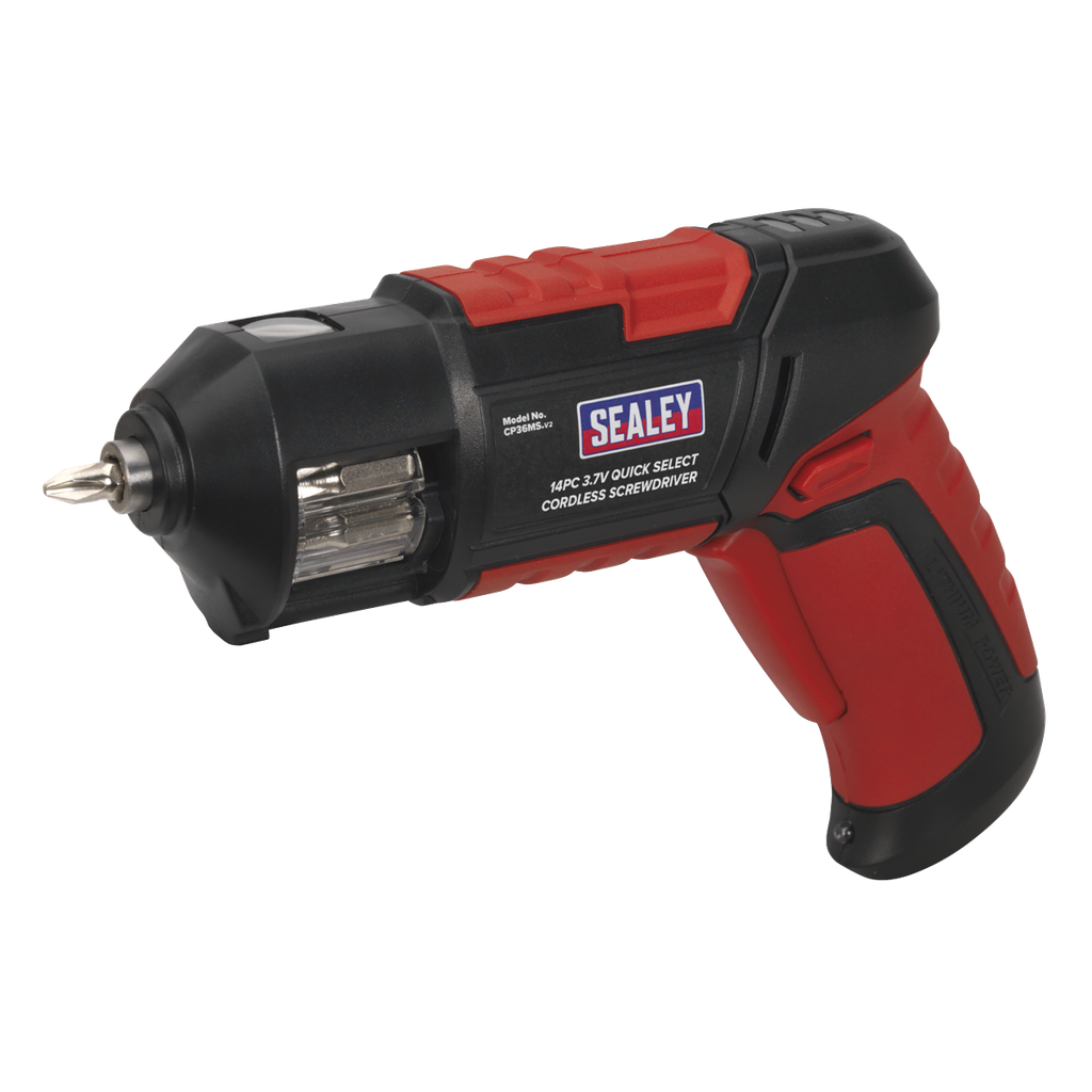 Sealey Cordless Quick Select Screwdriver 3.7V 14pc