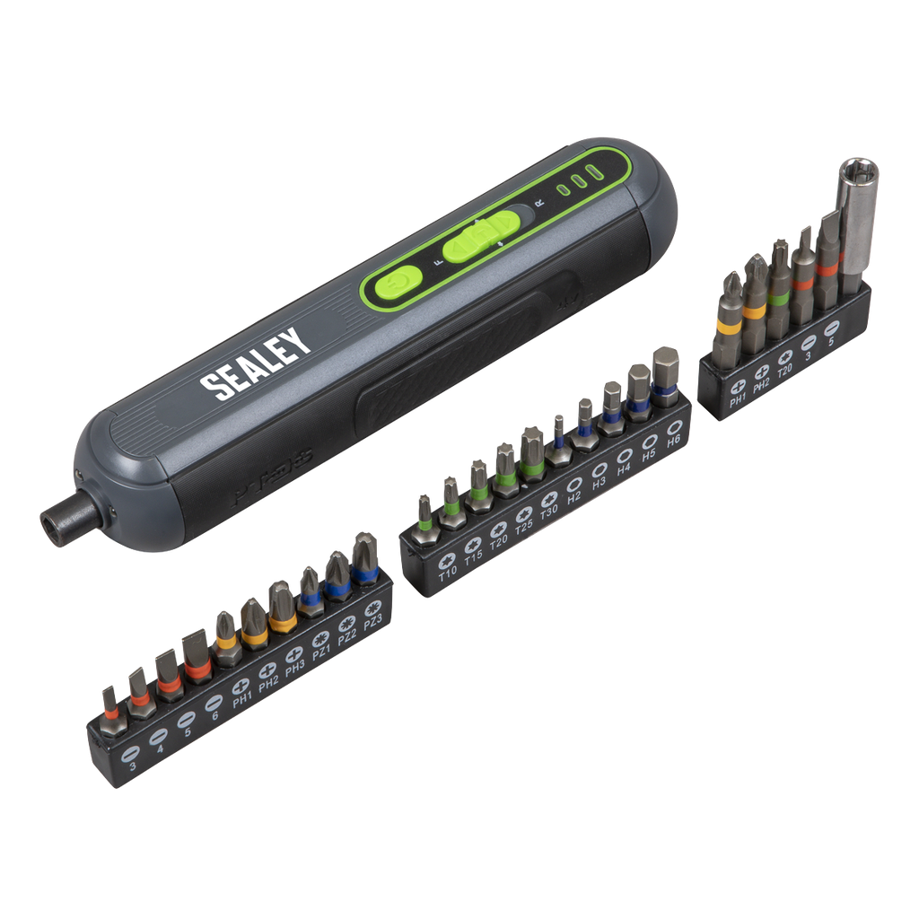 Sealey Cordless Screwdriver with Bit Set 4V 25pc