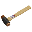 Sealey Premier Copper/Rawhide Faced Hammer with Hickory Shaft 1.5lb