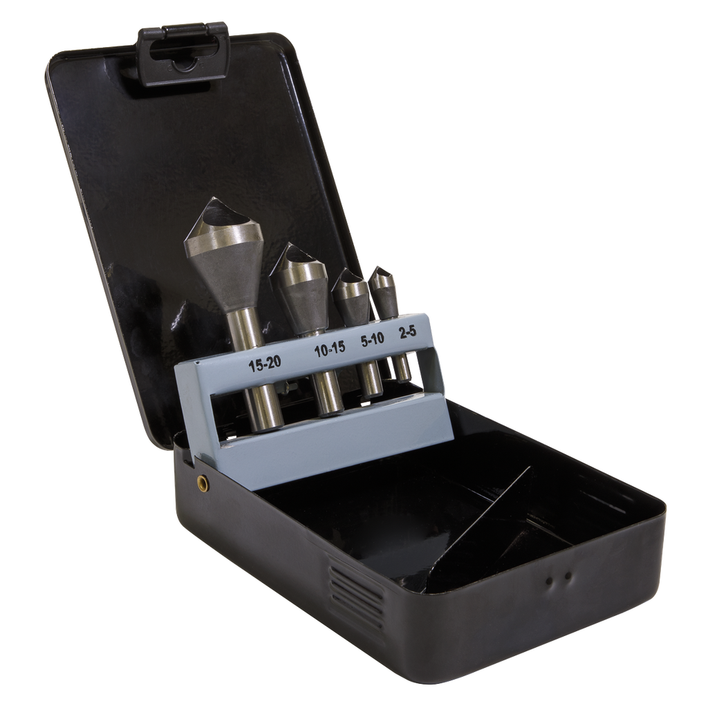 Sealey 90° Slotted Deburring Countersink Drill Bit Set 4pc