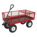 Sealey Platform Truck with Sides Pneumatic Tyres 450kg Capacity