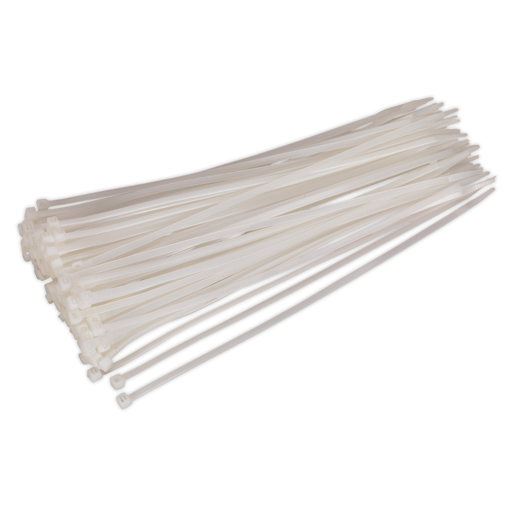 Sealey Cable Tie 300 x 4.8mm, White - Pack of 100