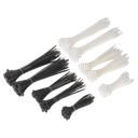 Cable Tie Assortment, Black/White - Pack of 600