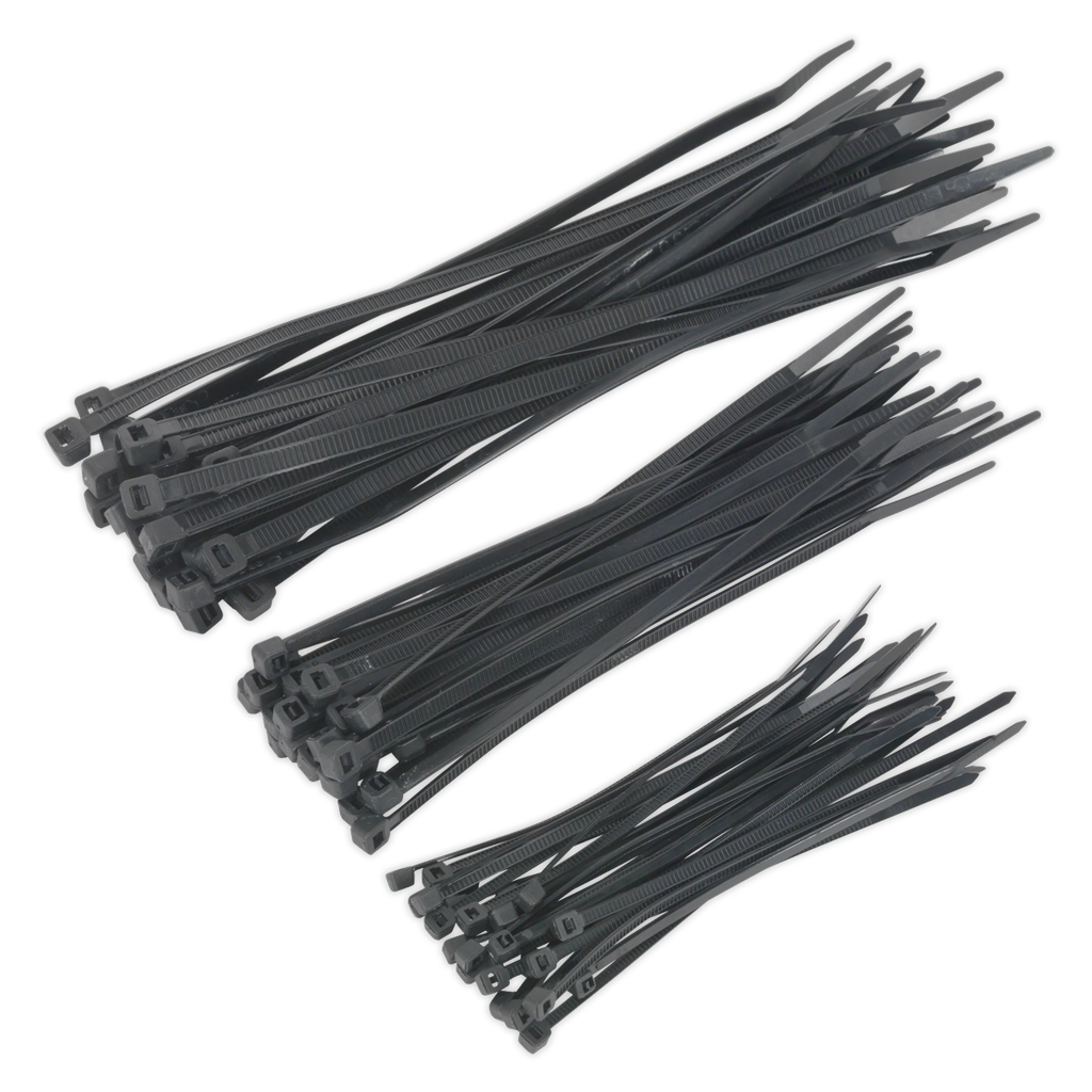 Sealey Cable Tie Assortment, Black - Pack of 75