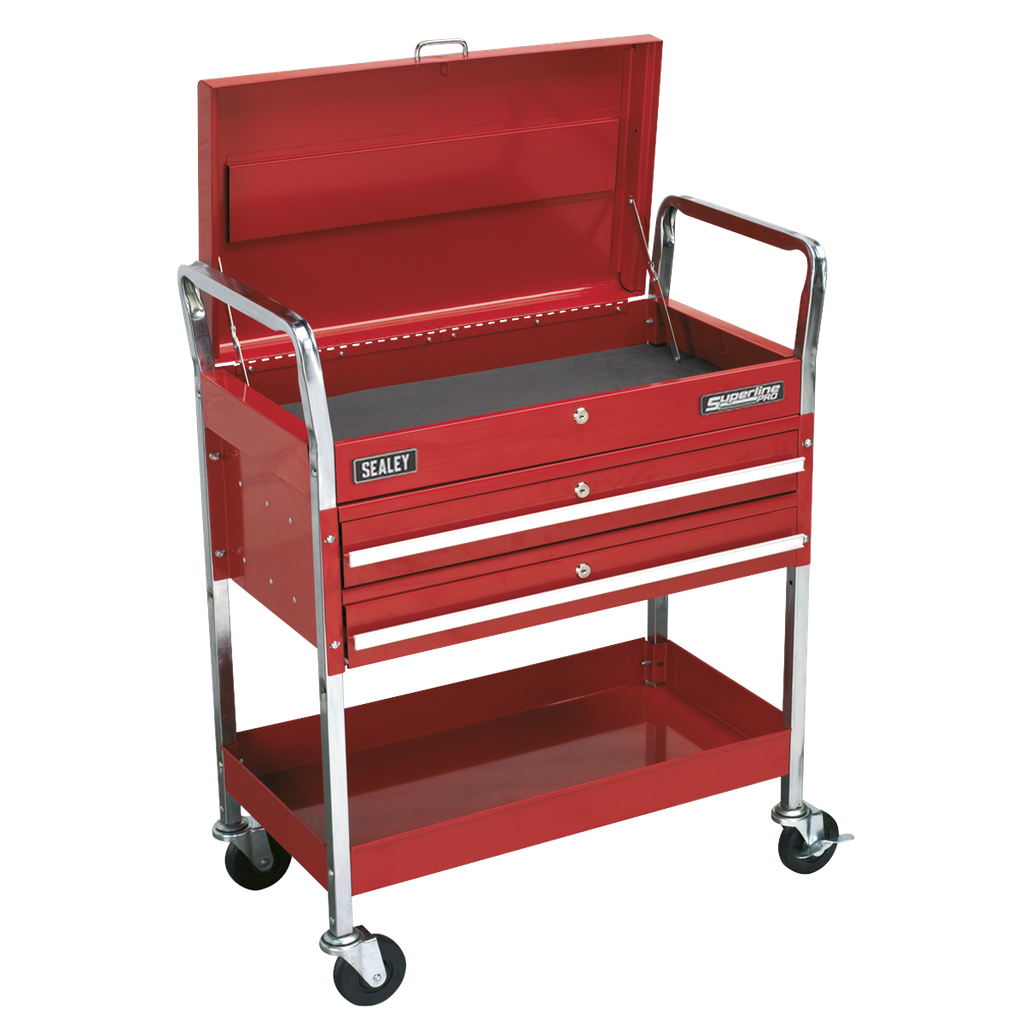 Sealey Superline PRO® Heavy-Duty Trolley with Lockable Top & 2 D