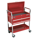 Superline PRO® Heavy-Duty Trolley with Lockable Top & 2 Drawers 2-Level