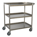 Sealey Premier™ Stainless Steel Workshop Trolley 3-Level