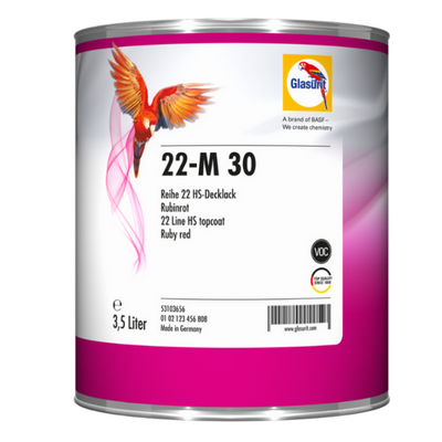 3.5ltr Glasurit 22-M30 HS Ruby Red Base Tinter (Each)
