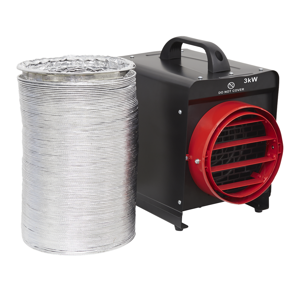 Sealey Industrial Fan Heater with Ducting 3kW