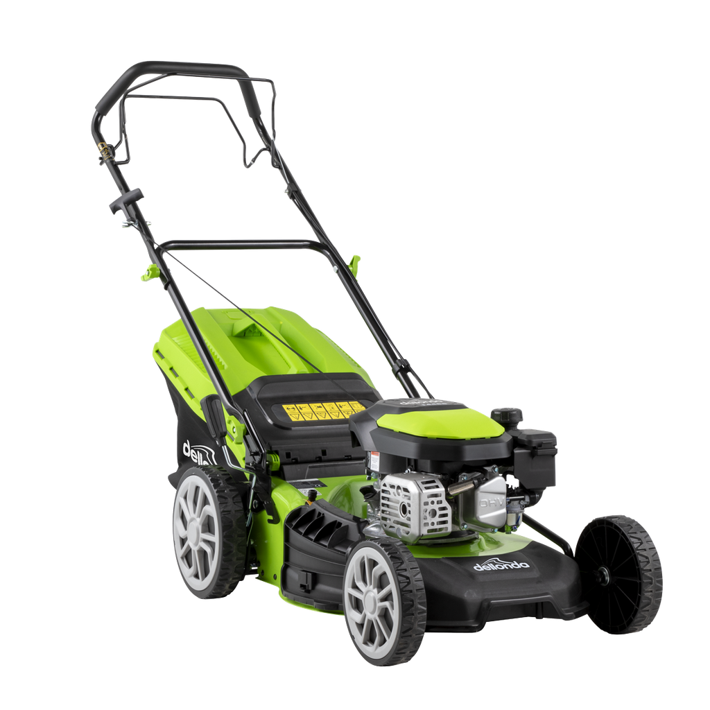Dellonda Self-Propelled Petrol Lawnmower Grass Cutter with Height Adjustment & Grass Bag 144cc 18"/46cm 4-Stroke Engine