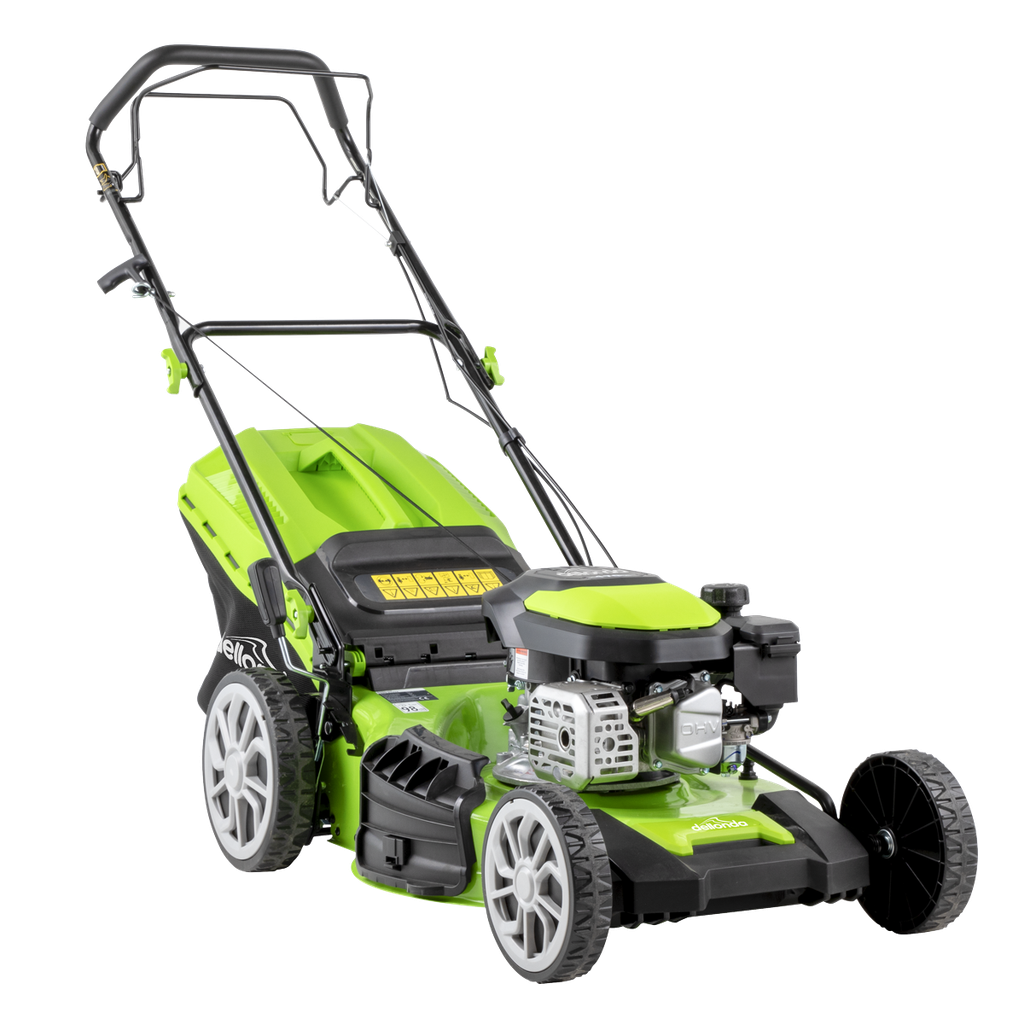 Sealey Dellonda Self-Propelled Petrol Lawnmower Grass Cutter with Height Adjustment & Grass Bag 170cc 20"/51cm 4-Stroke Engine