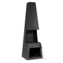 Dellonda Outdoor Chiminea Fireplace Fire Pit Heater Firewood Storage Black Steel