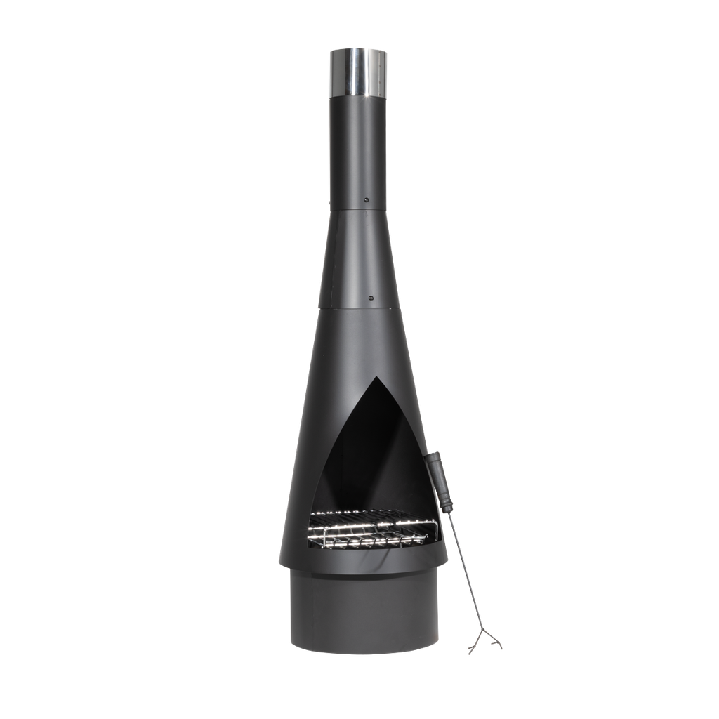 Sealey Dellonda Outdoor Chiminea, Fireplace, Fire Pit, Heater, Durable, Black Steel