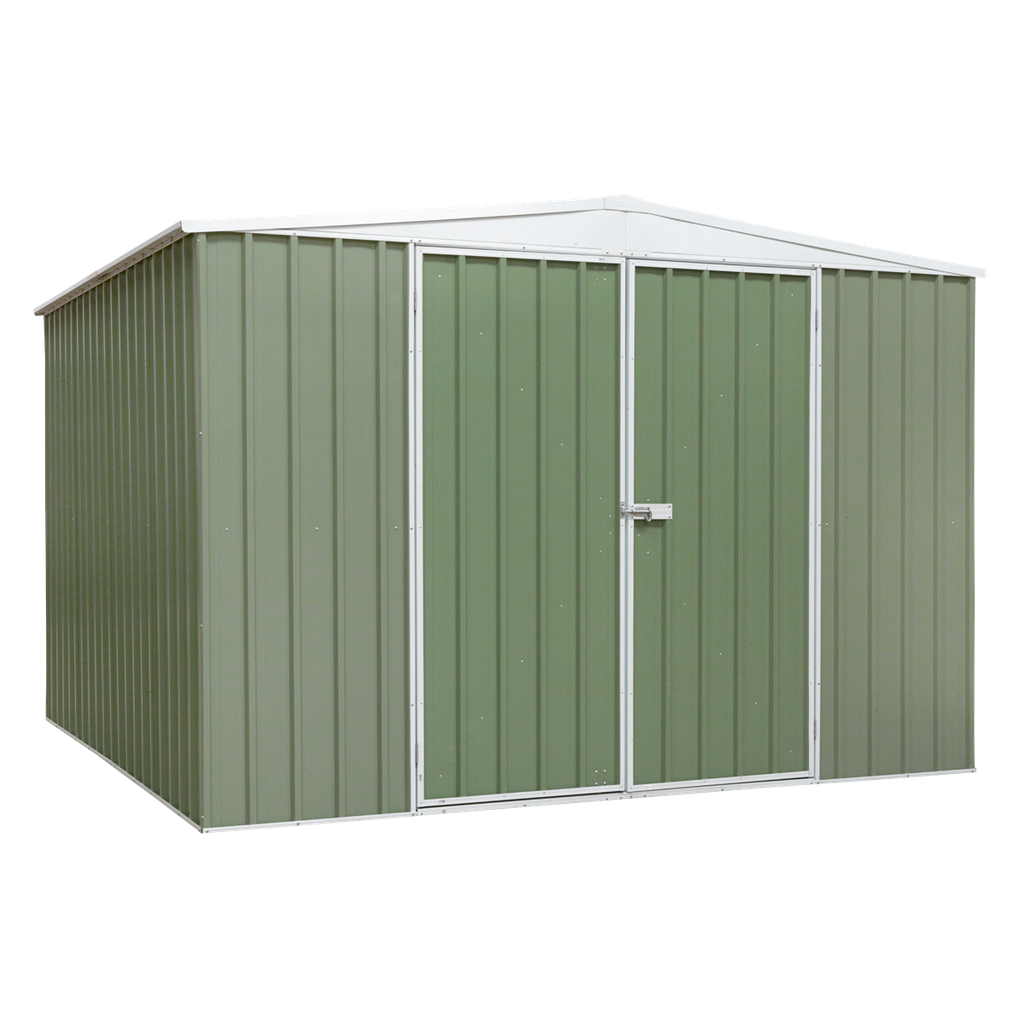 Dellonda Galvanized Steel Storage Shed with Apex Style Roof 300 x 300 x 220cm - Green