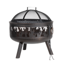 Dellonda Deluxe Fire Pit Fireplace Outdoor Patio Heater, Cooking Grill & Poker 61cm