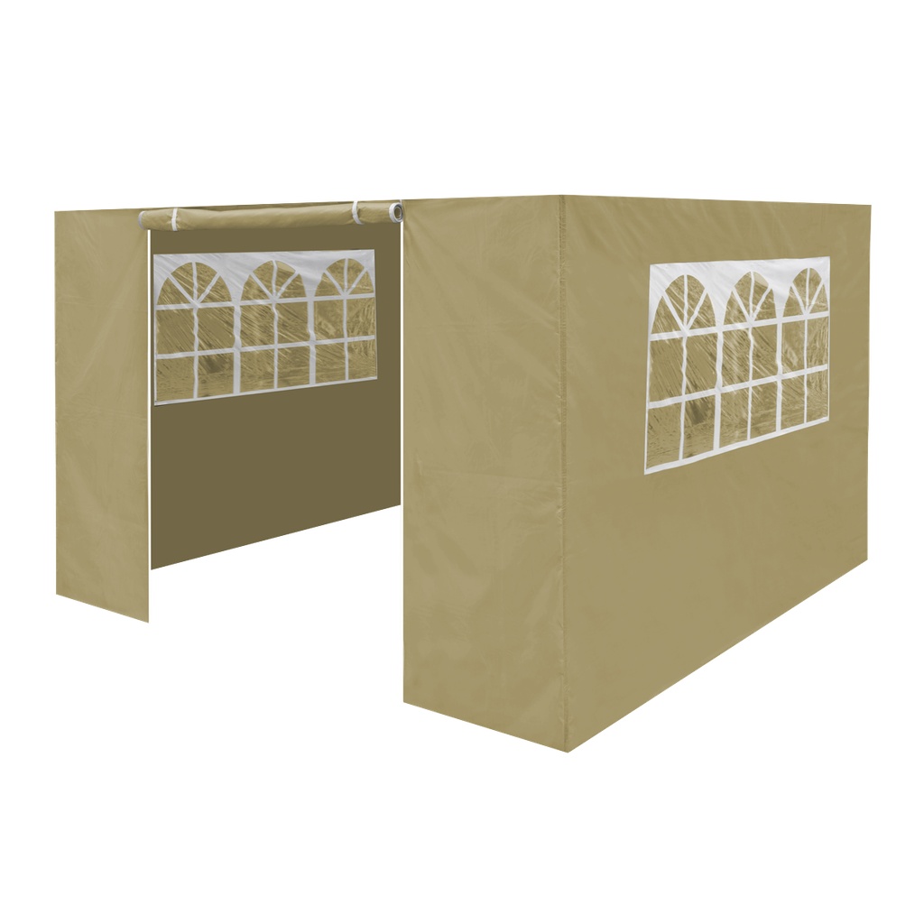 Dellonda Premium Gazebo/Marquee Side Walls/Doors/Windows, Fits 3 x 3m Models - Beige