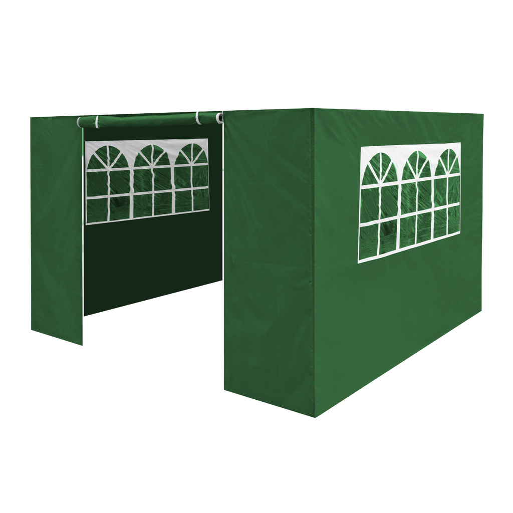 Dellonda Premium Gazebo/Marquee Side Walls/Doors/Windows, Fits 3 x 3m Models - Dark Green