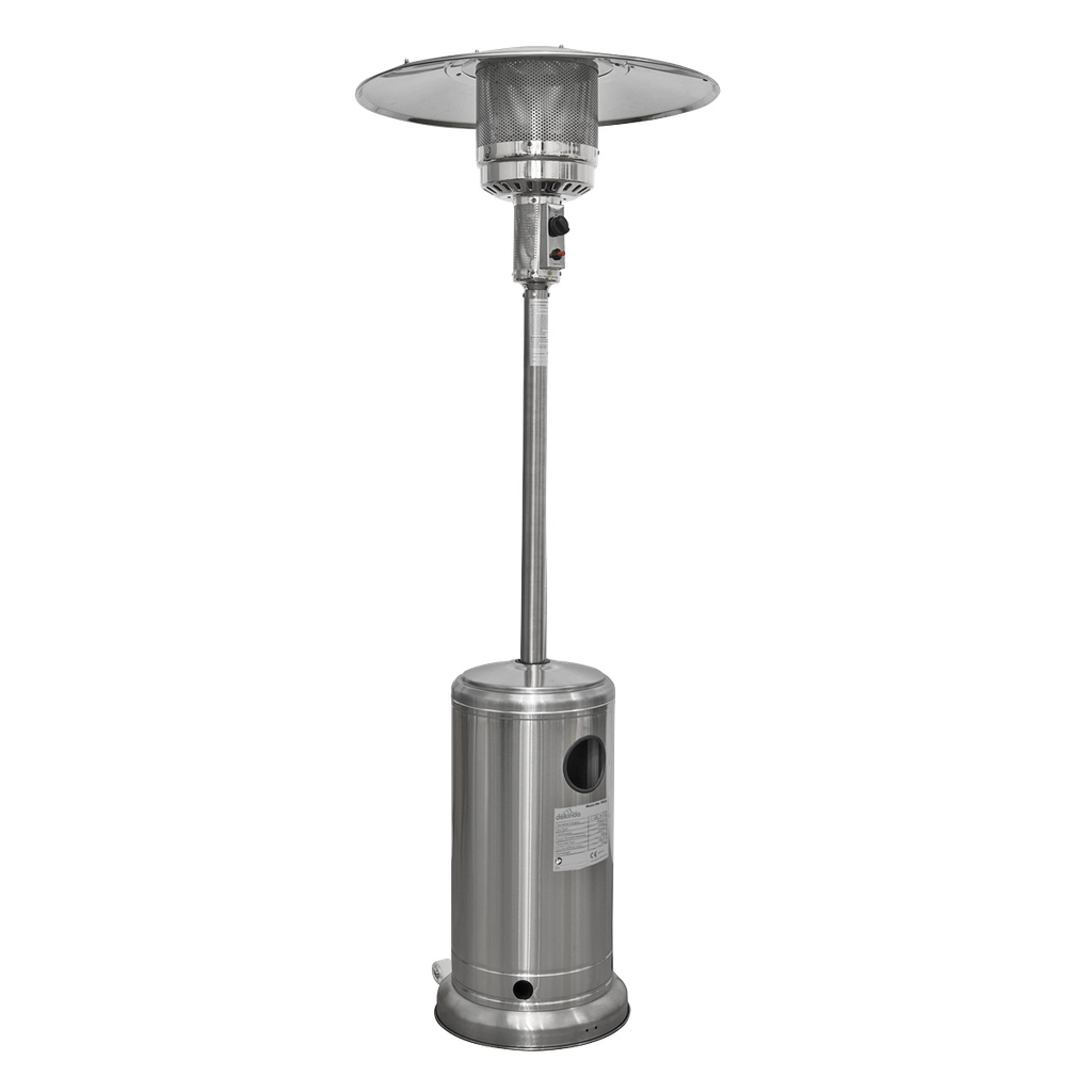 Sealey Dellonda Outdoor Garden Gas Patio Heater 13kW Commercial & Domestic Use, Stainless Steel