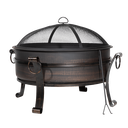 Dellonda 76cm Deluxe 2-in-1 Outdoor Fire Pit & Coffee Table Antique Bronze Effect