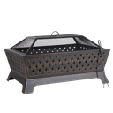 Dellonda 89cm Rectangular Outdoor Fire Pit, Antique Bronze Effect