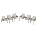 Sealey Dellonda Fusion Garden/Patio Dining Chairs with Armrests 6pc - Light Grey