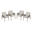 Dellonda Fusion Garden/Patio Dining Chairs with Armrests 4pc - Light Grey