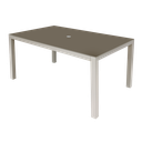 Dellonda Fusion Aluminium Garden Dining Table with Tempered Glass & Parasol Hole - Light Grey