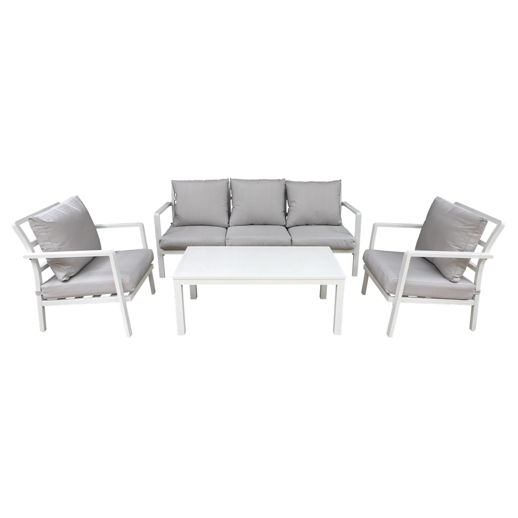 Dellonda Kyoto Aluminium Outdoor Sofa & Coffee Table Set 4pc