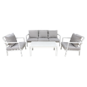 Dellonda Kyoto Aluminium Outdoor Sofa & Coffee Table Set 4pc