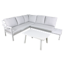 Dellonda Kyoto Aluminium Outdoor Corner Sofa & Coffee Table Set 3pc