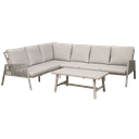 Sealey Dellonda Fusion Aluminium Outdoor Corner Sofa & Coffee Table Set 4pc