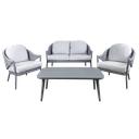 Sealey Dellonda Echo Aluminium Outdoor Sofa, Chair & Coffee Table Set 4pc