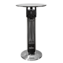 Dellonda Bistro Table with 1600W Heater, 95cm, Black/Stainless Steel