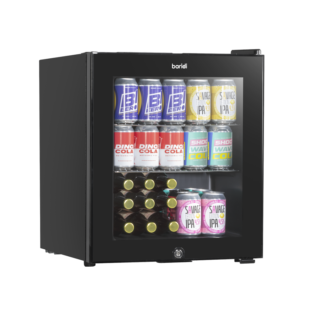 Baridi Mini Tabletop Beer & Drinks Fridge 50L Capacity - Black