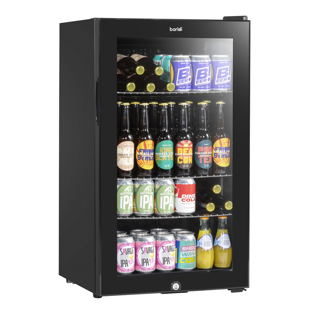 Baridi Wine, Beer & Drinks Fridge 85L Capacity - Black