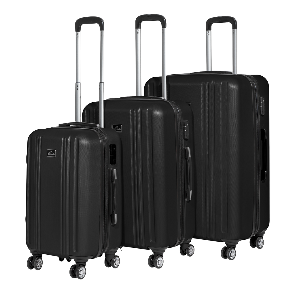 Sealey Dellonda Lightweight ABS Luggage Set with TSA Lock - Black
