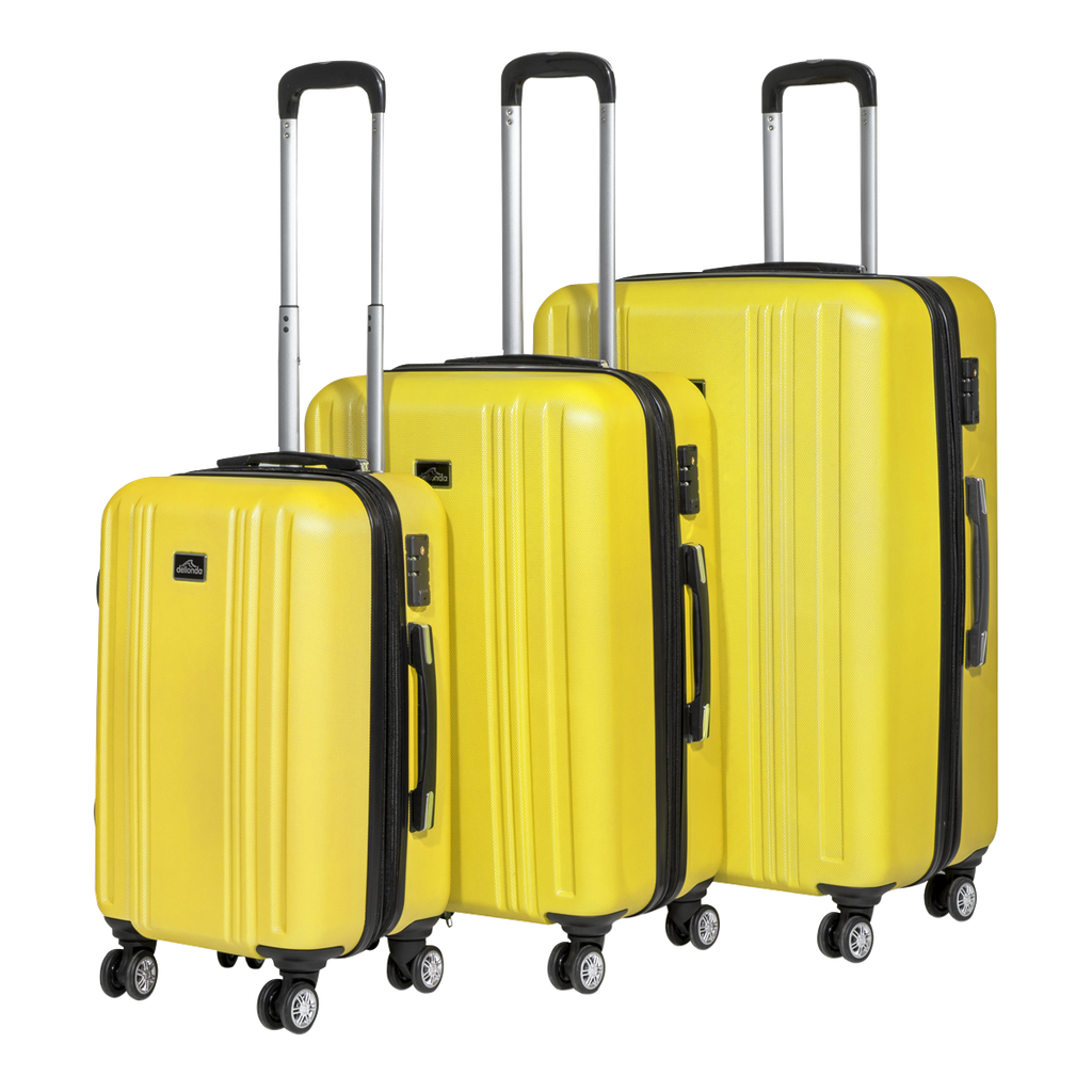 Dellonda Lightweight ABS Luggage Set with TSA Lock - Yellow