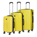 Dellonda Lightweight ABS Luggage Set with TSA Lock - Yellow