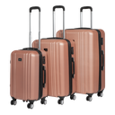 Dellonda Lightweight ABS Luggage Set with TSA Lock - Rose Gold