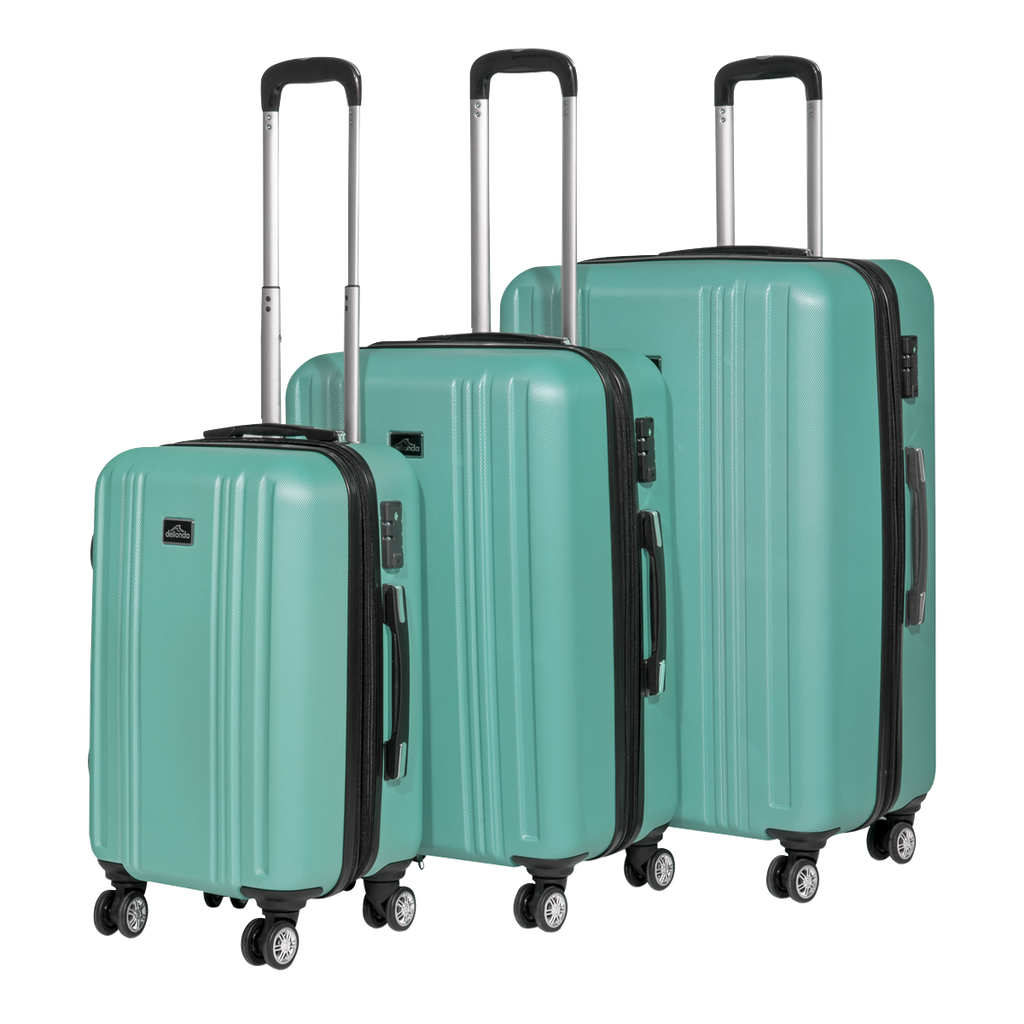 Dellonda Lightweight ABS Luggage Set with TSA Lock - Teal