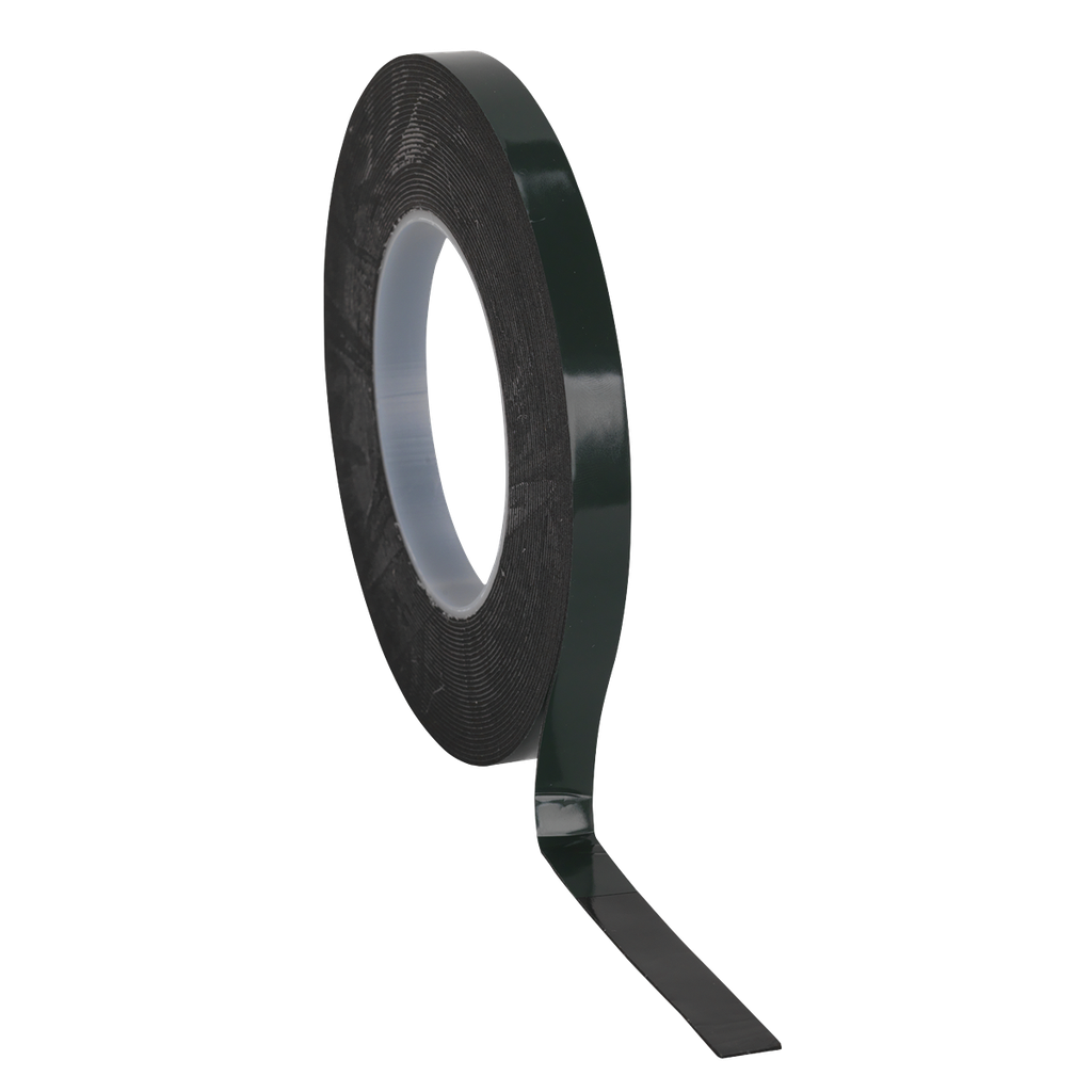 Sealey Double-Sided Adhesive Foam Tape 12mm x 10m - Green Backing