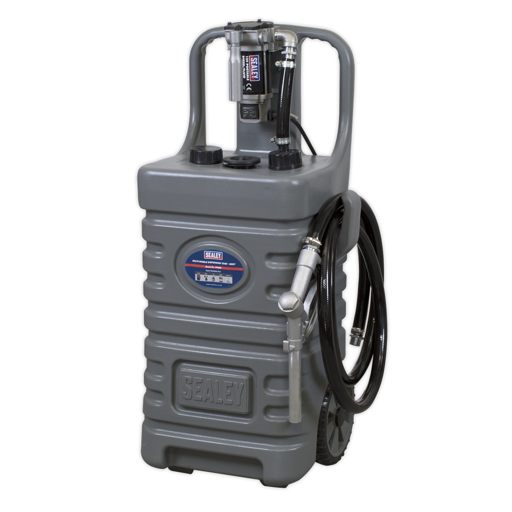 Sealey Mobile Dispensing Tank with Diesel Pump 55L - Grey